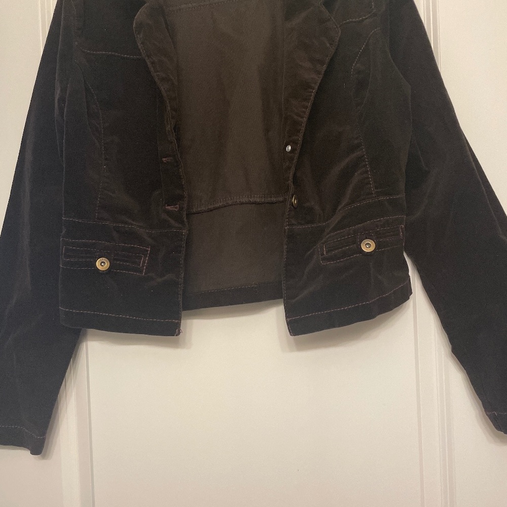 Stretchy faux brown suede